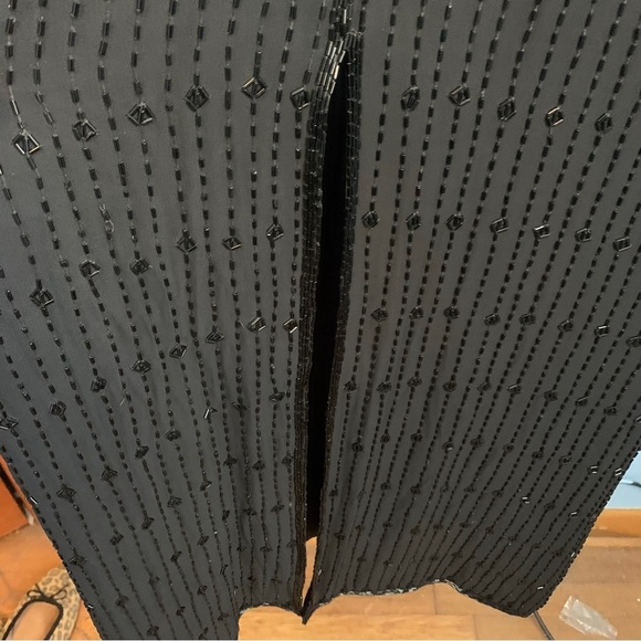 Landmark Vintage 100% Silk black and gold fully beaded evening gown Art Deco 2X - Picture 14 of 14